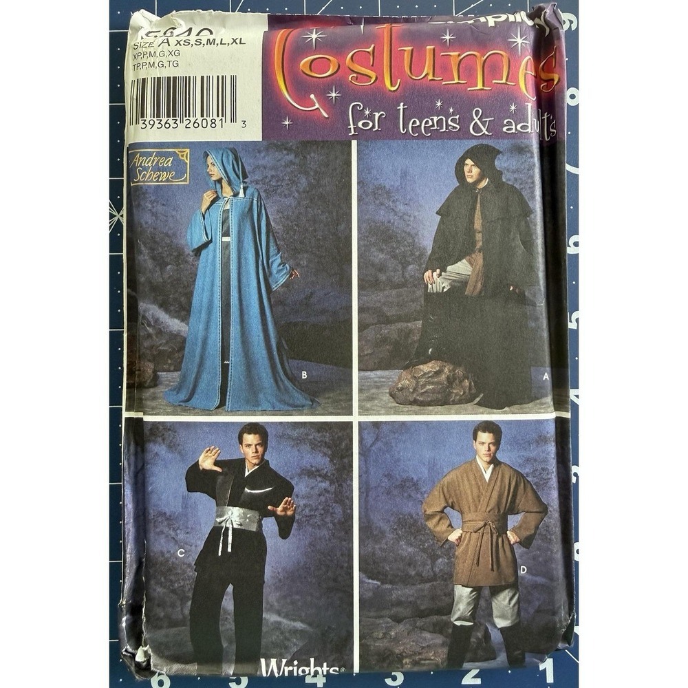 Simplicity Andrea Schewe Designed Costume Pattern 5840 Unisex Robe & Tunic XS-XL